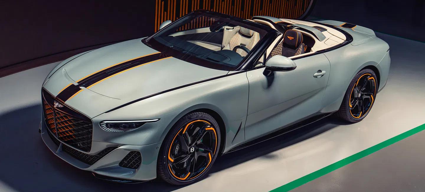 Bentley Batur Convertible displayed at a launch event
